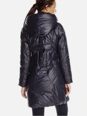Tahari Down Filled Long Winter Puffer Coat with Large Hood